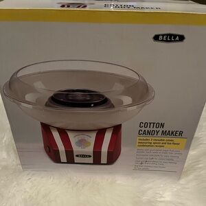 🆕BELLA Cotton Candy Maker with Reusable Cones Measuring Spoon Recipes